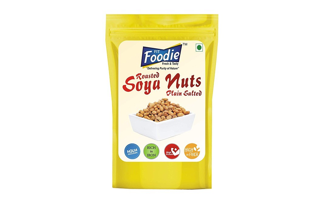 Fit Foodie Roasted Soya Nuts Plain Salted   Pack  200 grams
